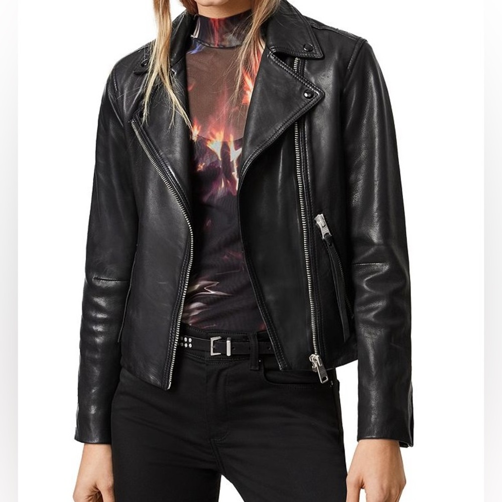All Saints Jackets & Coats Allsaints Women's Dalby Leather Biker Jacket size 4